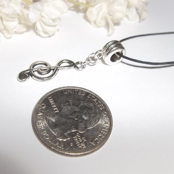 Music Note Necklace, Music Gift, Treble Clef Necklace, Gift for Music Lover A771 - Picture 3 of 10